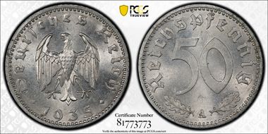 1935-A 50 Pfg J-368 MS64