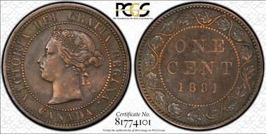 1881-H 1C Doubled Die Obv VF35BN