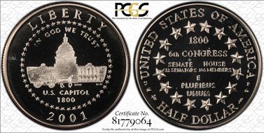 2001-P 50C Capitol Visitor PR68DCAM