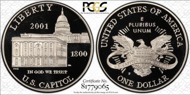 2001-P $1 Capitol Visitor PR68DCAM