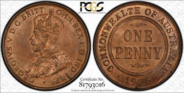 1935 (m) 1D MS64+ RB