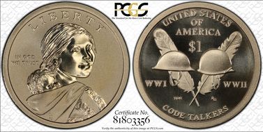 2016-S $1 Code Talkers, Enhanced Coin & Currency Set SP70