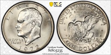 1972-S $1 Silver MS64