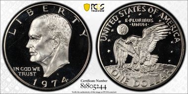 1974-S $1 Silver PR67DCAM