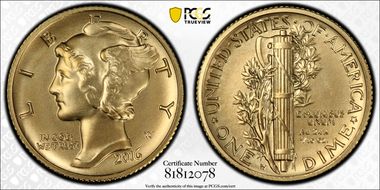 2016-W 10C 100th Anniversary First Strike SP70