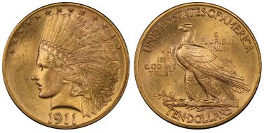 1911 $10 MS64+