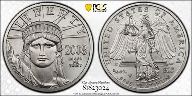 2008-W $25 Burnished St. of Liberty SP70