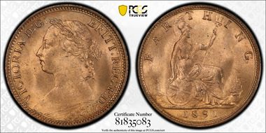 1891 1/4D S-3958 MS65RD