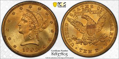 1903 $10 MS64+