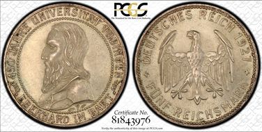 1927-F 5 Mk Tubingen J-329 MS64