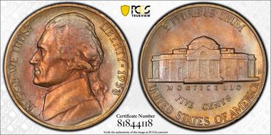 1938-D 5C Jefferson MS64