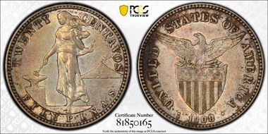 1908-S 20C Allen-11.04b RP 8 AU55