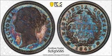 1849 P1/4 Rup SW-3.60 PE PR67