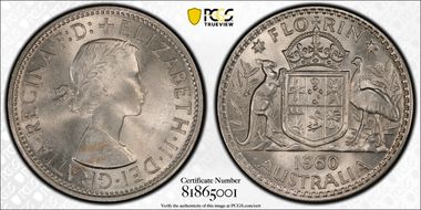 1960(m) Florin KM-60  Ag MS64