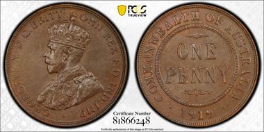 1919 //. (m) 1D Dot below MS63BN