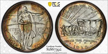 1938-D 50C Oregon MS68+