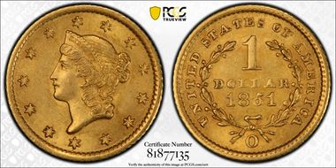 1851-O G$1 MS64