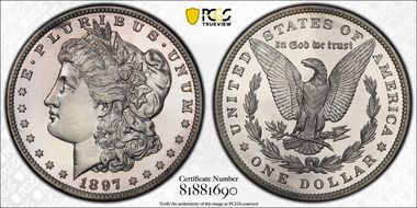 1897 $1 PR67CAM