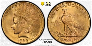 1932 $10 MS64+