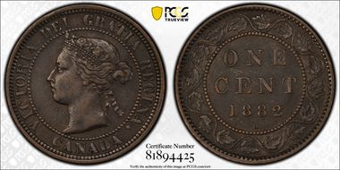 1882-H 1C Doubled Die Obv XF40BN