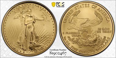 2007-W $5 Burnished Gold Eagle SP70