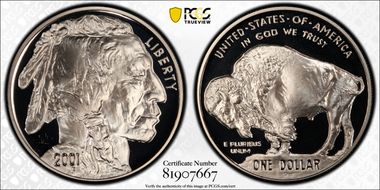 2001-P $1 Buffalo PR69DCAM