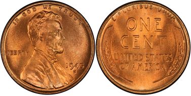 1945-S 1C MS67+ RD