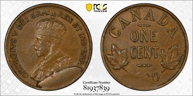 1920 1C Small Cent AU55BN
