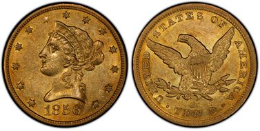 1856-O $10 AU58