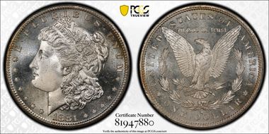 1881-S $1 MS68PL