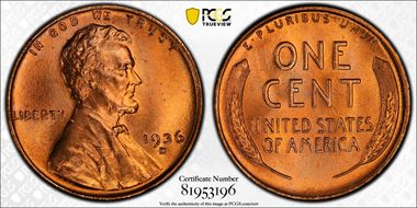 1936-D 1C MS67+ RD