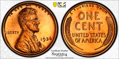 1936 1C Brilliant PR66RD