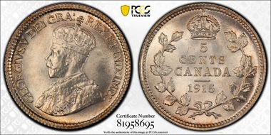 1909 5C Round Leaves Bow Tie MS67+