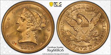 1879 $5 MS65