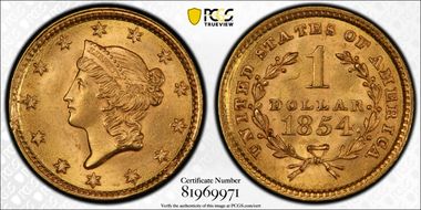 1854 G$1 Type 1 MS66