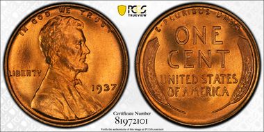 1937 1C MS68RD