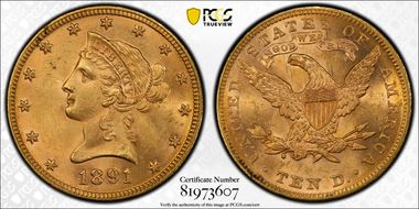 1891 $10 MS63