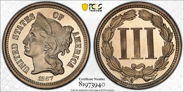 1867 3CN PR67+ CAM