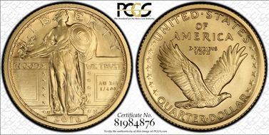 2016-W 25C 100th Anniversary  First Strike SP70