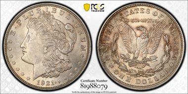 1921 $1 Morgan MS63