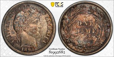 1895-S 10C MS64