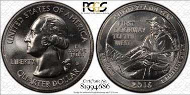 2016-S 25C Cumberland Gap NP MS67