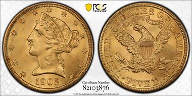 1905 $5 MS67