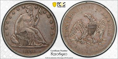 1841-O 50C WB-8 Large O XF40