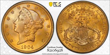 1904 $20 MS66+