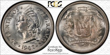 1942 25C KM-20 Ag MS63
