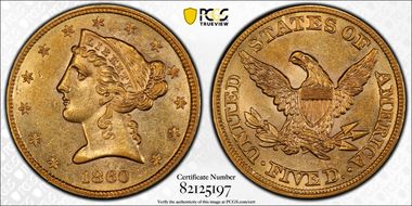 1860 $5 MS61