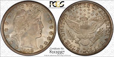 1908 50C MS67+