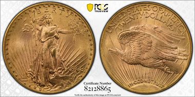 1908-D $20 Motto MS65+