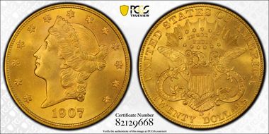 1907-D $20 MS65